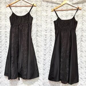 Banana Republic Black Eyelet 100% Silk Tank Empire Dress 4 Slip Dress